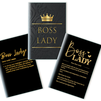 A5 Notebook - Black Motivational Notebook for BOSS LADY - Thank You Boss Gift Retirement Gift Office - Gold Crown Journal