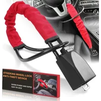 Steering Wheel Lock and Seat Belt Anti Theft Lock with Keys for Car Security Universal Fit for Most Vehicles SUV Vans Golf Carts