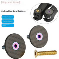 【M】Carbon Fiber Headset Top Cap With Titanium Screw Lightweight Bike Stem Bolt Mountain Bicycle Front Fork Top Cover Parts