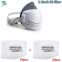 Replaceable 20 filter industrial dust masks, paint polished antifouling masks, construction safety rubber dust masks