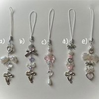 Bow beaded mobile phone charms, bag charms, gifts