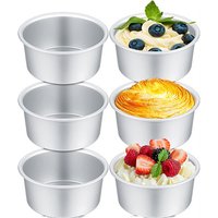 1/2/4/6pcs Fixed 4-Inch Cake Mold Aluminum Solid Base Small Cake Pan Reusable Round Cake Tins Kitchen Gadgets Perfect For Baking
