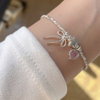 925 Sterling Silver Zircon Love Heart Bracelet For Women Bowknot Stars Bead Snake Bone Chain Jewelry Gift Dropship