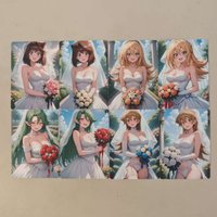 8Pcs/set Sexy Card Yugioh Beautiful girl wedding dress Yuzu Alexis Anzu Camula BMG Collection Card 18+