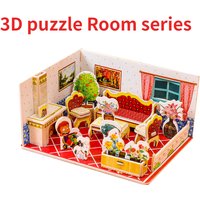 Montessori 3D Puzzle Jigsaw Learning Educational Toys Play Pretend Room Series Kindergarten Handmade Children's Early Education
