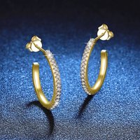 Luxury 100% Real 18k Gold Women's Diamond Earrings Full Diamond Moissanite Earrings