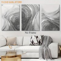 3pcs Modern Minimalist Abstract Gray Marble Wall Art - Pine Wood Framed Canvas Prints, No Frame, Electricity-Free, Aesthetic Roo