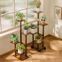 Mehrstöckiges Massivholz-Pflanzenregal, Blumentisch-Blumenständer, Wohnzimmer-Bodenständer, Balkon-Blumentopfregal