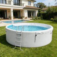 300 x 120 cm Round Inflatable Pool with Cover; Extra-thick, Durable, and Large-sized, Perfect for Summer Water Activities
