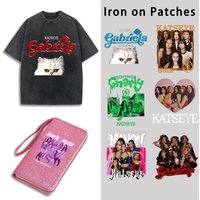 Fashion K POP K-KATSEYE Iron on Patches Cute Heat Transfer Stickers Exquisite DIY Clothes Handbags Girls Clothing Decals Gifts