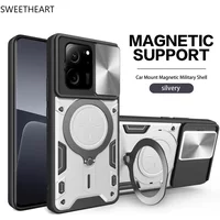 Magnetic Adsorption Slide Camera Armor Rotation Case For Xiaomi POCO X6 X5 X4 M6 F6 F5 M4 13T 12T 11T Pro M5S F3 M3 C50 C40 Case