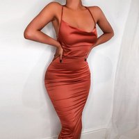 Sexy Solide Slip Hosenträger Rückenfreies Kleid Frauen 2023 Y2K Sommer Elegante Sexy Dünnes Kleid Strap Frau Abendkleid Geburtstag Party