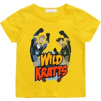 Wild Kratts Cartoon T-shirt Anime Print New Cotton Tshirt Children Fun Top Adventure Cartoon Tees Cool Boys Short Sleeve Clothes