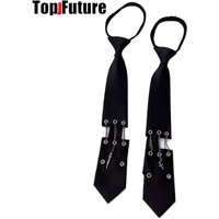Women Men Y2K Girl Boy Gothic Harajuku Punk Steampunk Pre-Tied Ties rivet Lengthened Student Uniform Necktie Accessories Tie