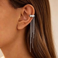 Stainless Steel 18K Gold Plated Luxury Tassel Ear Clip Drop Pendant Ear Bone Clips Fashion Jewelry 2026 New Arrival for Women
