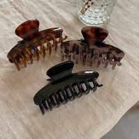 Leopard print hair clip, Japanese and Korean style, black, high-end women's hair clip, back of head hair clip, hair accessory.