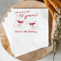 Custom 20 Sheets Cheers to 30 Years Cocktail Napkins Adult Birthday Gift 30th Birthday Party Desktop Decorations Beverage Napkin
