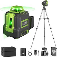 Weiddw 5 Lines Professional Laser Level with 39.37 Inch (1M)Tripod Green Laser Lines 360° Self-leveling 16 Lines Nivel Laser