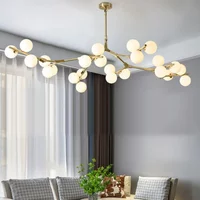 Modern Black Gold LED Chandelier 12/18/24 Glass Balls Ceiling Chandeliers Living Room Kitchen Bedroom Living Room Decoration