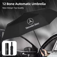 1Pcs Car Emblem Umbrella Three Folding Sunshade Parasol For Mercedes Benz AMG GLE GLS GLC CLA GLA GLK W206 W204 W205 W212 W213