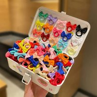 30pcs Mini Hair Bows Ties Kids Girls Hair Bands Elastic Nylon Headband 3.5cm Hair Bows Ponytail Holder Hair Accessory for Girls