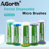 100Pcs/Bottle Dental Disposable Micro Brushes Applicators Dentistry Bendable Long Shank Odontologia Extension Cleaning Tool