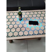 Smart Touch Human Body Induction Resin River Table Luminous Light Table Coffee Table
