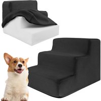 3 Step Dog Pet Stairs Ramp Ladder Training Non-Slip High Density Soft Foam Removable for High Bed or Couch Pet Supplies