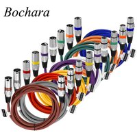Bochara Coloured XLR Cable Male to Female OFC Audio Foil+Braided Shielded For Microphone Mixer Amplifier 1m 2m 3m 5m 10m