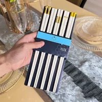 Japanese Chopsticks Set 5Pairs Alloy Non Slip Sushi Chop Sticks Set Chinese Gift Reusable Chopsticks Kitchen Gift Tableware Set