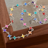 Titanium Steel Necklace Star Pendants Splice Necklace Hip Hop Jewelry Accessories Collarbone Chain Y2K New Fashion Egirls Gift