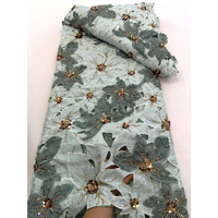 African Heavy Beaded Lace Fabric High-Quality Sequins French Chiffon For Nigerian Woman Wedding Style Material Sewing