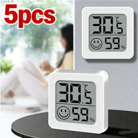 3/5PCS Mini LCD Digital Thermometer Hygrometer Indoor Room Temperature Humidity Meter Sensor Gauge Weather Station Button Cell