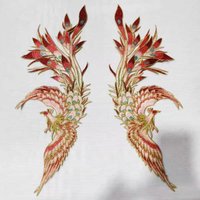 1 Pair Gorgeous Phoenix Embroidery Patches Fabric For Stage Costumes Home Accessories Sewing DIY Applique Repair