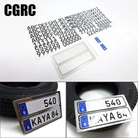 Metal License Plate Number Letters Sticker Decorate for 1/14 Tamiya RC Truck For scania For man For volvo
