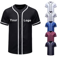 Customized Men's Baseball Jersey V-Neck Mesh Breathable Baseball Uniform Personalized Team Name Number Logo Printed T-Shirt