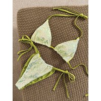 Fresh floral green bikini set