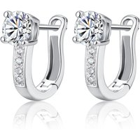 925 Sterling Silver Simple Luxury Sparkling Zircon Earrings For Women Wedding Party Gifts Charm Jewelry