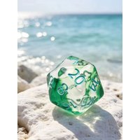 7pcs fresh green tone dice set, finely, rolling smooth polyhedral dice, festival accessories, pool party accessories