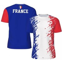 France flag 3D print football men's T-shirt summer sports fitness short sleeve casual round neck T-shirt