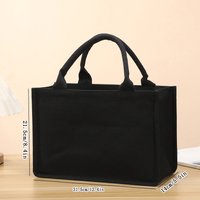 Ladies' large capacity tote bag, thick black canvas bag, waterproof handbag