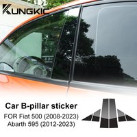 Car Window Door Column A B Pillar Post Trim Cover For Fiat 500 08-23 Abarth 595 2012-2023 Glossy Black PC Stickers Accessories