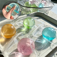 Clear Maltose Coconut Slow-Rebound Toy Transparent Stress Ball Toy Colorful Pink Blue Green Fruit Apple Squeeze Anti-Stress Toy