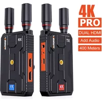 400M 5G 4K Pro Wireless HDMI Extender Dual HDMI Video Sender Empfänger Unterstützung Batterie Audio Kamera Laptop PC zu TV Monitor