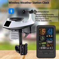 WiFi Smart Weather Station Smart Home Digital Thermometer with Sensor Temperature Humidity Date Light Index Air Quality Monitor