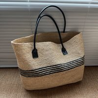 Large Straw Tote Bags for Women, Summer Handwoven Raffia Purses and Handbags Shoulder Woven Raffia Beach Bag