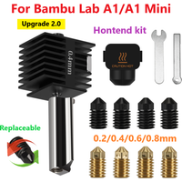 Upgrade 2.0 Hotend Kit For Bambu Lab A1 A1 mini A2L Brass/Hardened Steel Nozzle Replacement For Bambu lab 3D Printer Accessories