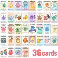 36Pcs Adorable Animal Kids Thinking Cards Set Decorative Text Cards for Journal & Wall Decoration