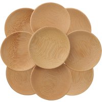 10Pcs Round Bamboo Sauce Plates Dipping Containers for Parties Restaurants Easy Stackable Storage Flavor Dish Gift for Family