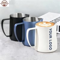 Personalized Logo Milk Frothing Pitcher, Customized Milk Frother Steamer Cup Espresso Milk Jug For Advanced Barista(450/700ML)